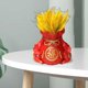 thumbnail image 1 of Bolsa de dinero de resina china en forma de estatua, adornos de mesa, regalo de cumpleaños, vacaciones, tamaño 15x10x13cm, apariencia creativa para florero rojo Macarena florero, 1 of 8