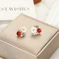 925 Silver Needle Korean Fashion Flower Stud Earrings For Women