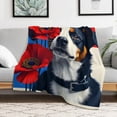 thumbnail image 4 of Dog Print Flannel Blanket Novelty Pattern Nap Blanket Sofa Room Office Soft Throw Blanket Outdoor Camping Warm Blanket, 4 of 4
