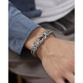 thumbnail image 2 of Pulsera de acero inoxidable estilo punk con eslabones de doble cadena para hombre, 2 of 2