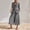 Gray plus size two piece set a1, variant on Cagogo Women Plus Size V Neck Long Sleeve Blazer Wide Leg Pants Two Piece Set Casual Solid Boho Beach Outfit Loose Matching Lounge Tracksuit Travel Airport Clothes, Gray S
