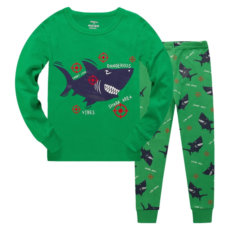PHYNIER Little Boy Pajama Set for Toddler Shark 100 Cotton Sleepwear