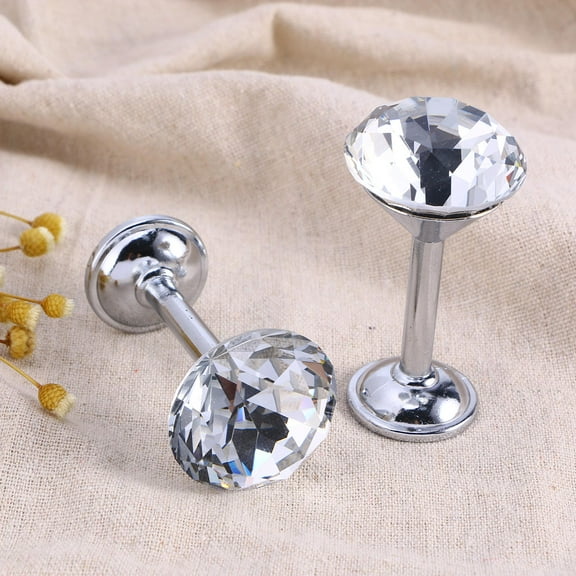 Worgeous 4pcs Silver Diamond Wall Hooks Modern Style for Hanging Coats Towels Handbags in Entryway Bathroom 40mm