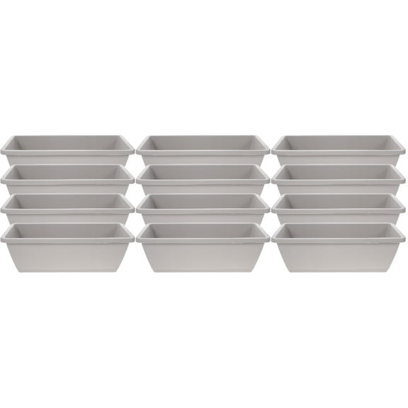 12 Pack 17 Inch Plastic Rectangular Window Planter Box, Rectangular Flower Pots for Windowsill, Garden, Balcony, Patio