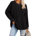 thumbnail image 2 of Inleife Womens Oversized Sweatshirts Casual Crewneck Long Sleeve Knit Tops Pullover, 2 of 6