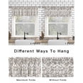 thumbnail image 4 of Brown Flower Curtain Valance for Windows/Living Room/Kitchen/Bathroom/Café, Short Rod Pocket Tier Curtain Window Treatment Panel Vintage Farmhouse Boho Leaf Spring Plant Topper Curtain 60''x18'', 4 of 6