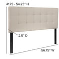 thumbnail image 6 of Emma + Oliver Quilted Tufted Upholstered Full Size Headboard in Beige Fabric, 6 of 10