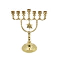 thumbnail image 1 of Portavelas de Metal Hanukkah Menorah, candelabro geométrico tradicional para banquete, boda, fiesta, aniversario, decoración del hogar Dorado Gloria Candelabro de la Menorá, 1 of 9
