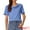 Blue, variant on DARING DIVA Women's Cowl Neck Short Sleeve Casual Stretchy Blouse S Blue