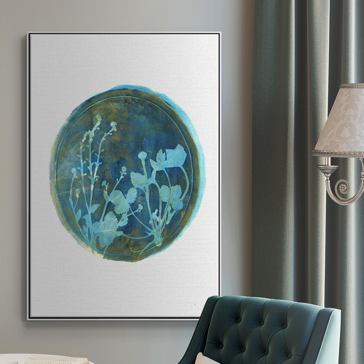 Strawberries and Forg I Framed Premium Gallery Wrapped Canvas - Ready to Hang - 27 x 41 - White Floating Frame