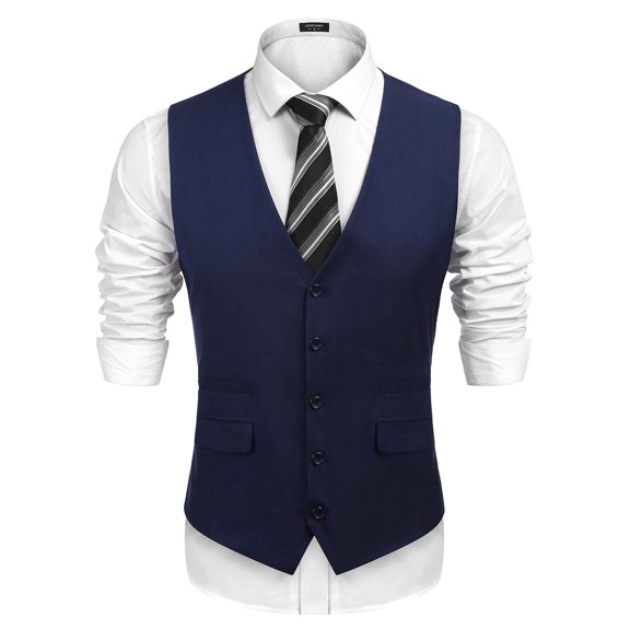 COOFANDY Mens Suit Vest Formal Dress Vest Slim Fit Buesiness Wedding