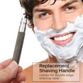 thumbnail image 3 of Mango de afeitado para maquinilla de afeitar de doble filo, de acero inoxidable, de seguridad, de repuesto, para maquinilla de afeitar, herramienta de afeitado manual para eliminar bigote, accesorios., 3 of 6