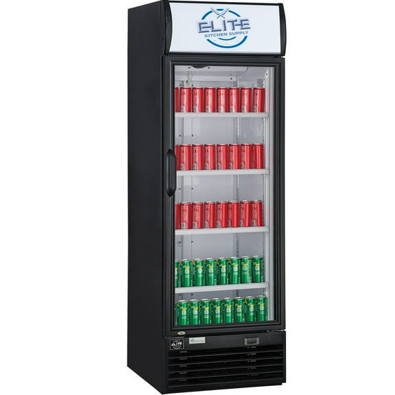 25 in. Single Tempered Glass Door Beverage Refrigerator, 11.47 Cu. Ft. NSF Commercial Cooler