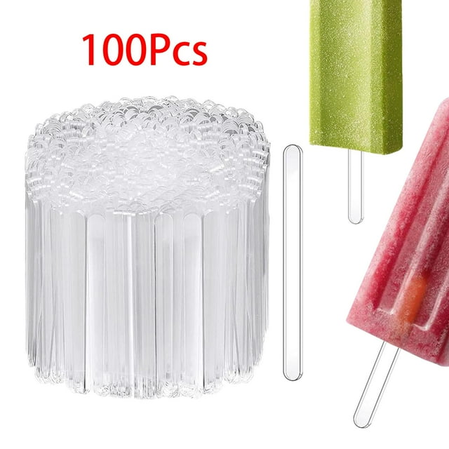 100 palitos de paleta, palitos de helado, fabricación artesanal, palitos de helado multiusos acrílicos, palitos de barra de hielo para dulces, fiesta, Macarena Palos