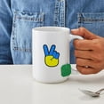 thumbnail image 4 of CafePress - Ukrainian Flag Peace Sign Ukraine Native Home Mugs - 15 oz Ceramic Large White Novelty Mug, 4 of 6
