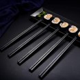 thumbnail image 4 of Ensemble de 10 Paires de Baguettes en Alliage Motif Noir, 4 of 5