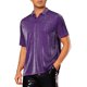 thumbnail image 4 of Camisetas Polo Brillantes INSPIRE CHIC para Hombre, Tops Cortos de Manga Disco Metálicos 2XL Morado, 4 of 5