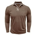 thumbnail image 5 of Afdoent Men's Polo Shirt Male Long Sleeve Shirt Casual Comfortable Breathable Soft Slim Fit Turn Down Collar Solid Color Top For Daily Wear Home Outdoor Hiking Comfortable, 5 of 7