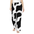 thumbnail image 2 of Lsque Cow Print Black White Print Women's Pajama Pants, Lounge Pant - Comfortable Home Wear,Elastic Waistband, Stylish Design-Medium, 2 of 9