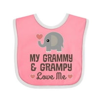 Inktastic My Grammy and Grampy Love Me Boys or Girls Baby Bib