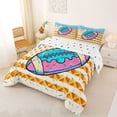 thumbnail image 2 of Erosebridal Rugby Ice Cream Drip Full Size Comforter Sets, Waffle US Flag Bedding Sets, Colorful Polka Dots Reversible, 1 Comforter and 2 Pillowcases, 2 of 6