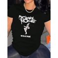 thumbnail image 1 of Creative Skeleton & Letter Graphic Print T-shirt, Casual Round Neck Short Sleeve Top, Women's Clothing, 1 of 6