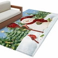 thumbnail image 6 of Blue Green Snowman Christmas Area Rug 3x5 Washable Rug Non Slip Xmas Tree Snowflake Winter Large Area Rug Indoor Floor Carpet for Entryway Bedroom Kitchen Living Room Home Office Dining Room Nursery, 6 of 8
