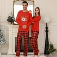 thumbnail image 2 of ZEFORTEX Christmas Reindeer Pattern Matching Pajamas - Holiday Long-Sleeved Set (Red Version), 2 of 9