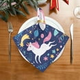 thumbnail image 2 of Coolnut Set of 1 Cute Unicorn Satin Napkin Square 20 Inches Table Napkins Soft Smooth Decorative Napkins for Wedding Banquet Party Decoration, 2 of 6