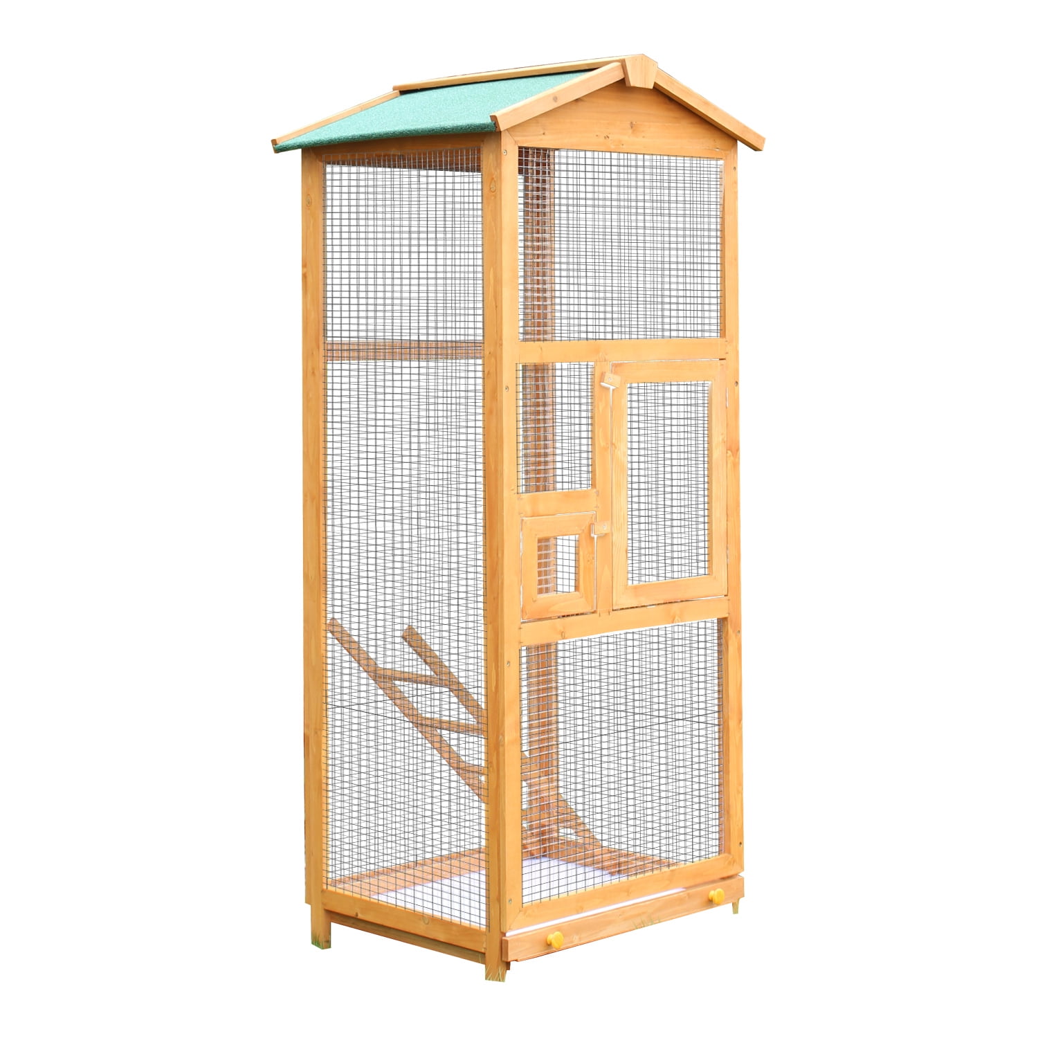 Pawhut 65" Large Wooden Vertical Outdoor Aviary Flight House Bird Cage
