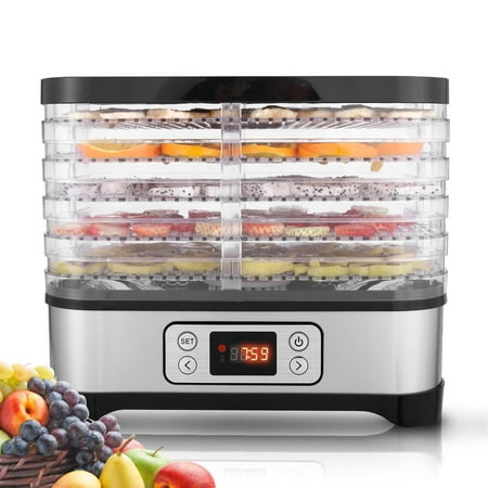 5-Tray Food Dehydrator Machine,Professional Electric Multi-Tier Food Preserver,Jerky Dehydrator with Timer,Five Tray And LCD Display (Best Dehydrator For Nuts)