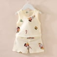 thumbnail image 2 of Toddler Boy Outfits Boys' Shorts Set Kids Summer Knitted Letter Printed Short Sleeve Training 3 6 12 18 24 Months 3T Suit Baby Suits Clothes 2-Piece, 2 of 4