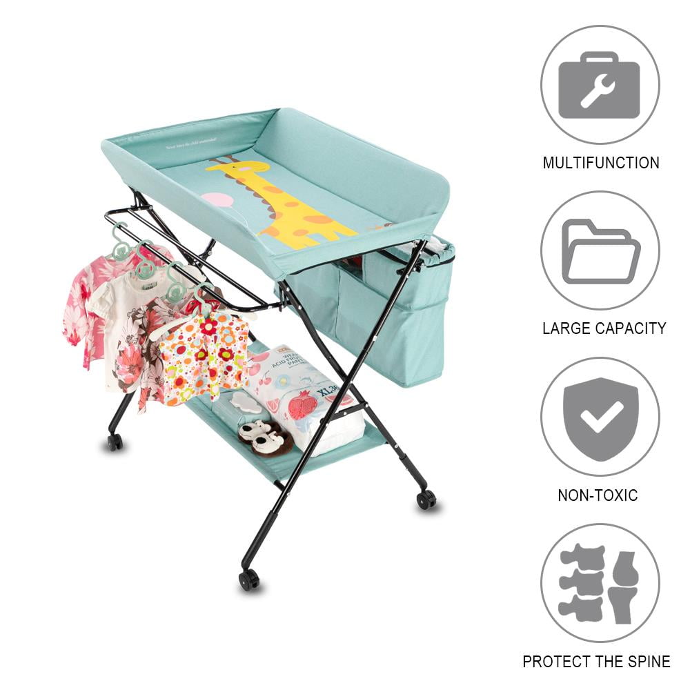 JOYMOR Portable Baby Changing Table, Diaper Station Nursery Organizer