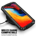 thumbnail image 4 of ELEHOLD for iPhone 13 6.1 Inch 2021 Case, Heavy Duty Armor Built-in Explosion-Proof Tempered Glass Screen Protector Wireless Charging Hang Rope Hidden Kickstand Shockproof Rugged Case,Black, 4 of 8