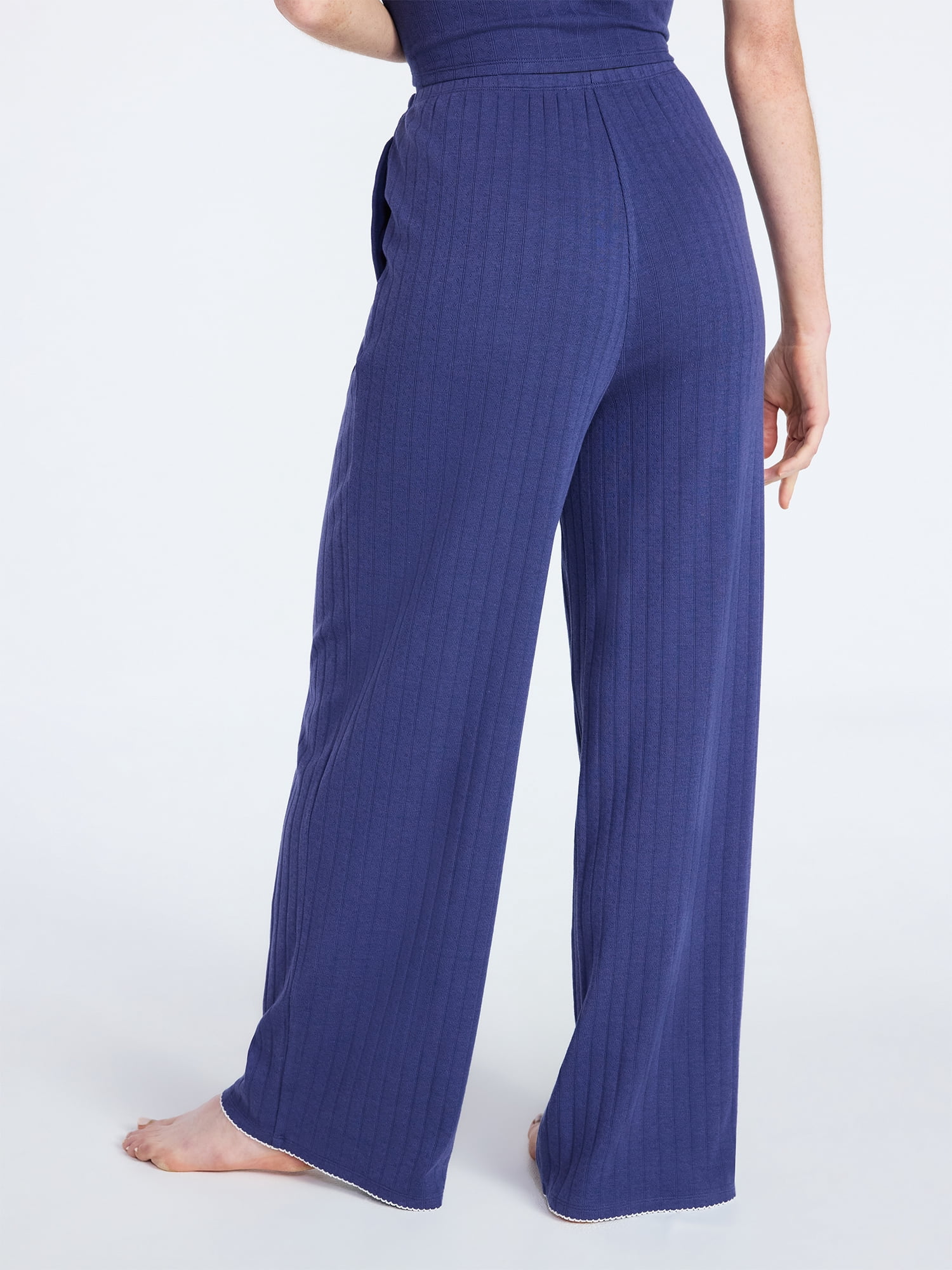 Joyspun Women’s Pointelle Knit Sleepwear Pants, 30'' Inseam, Sizes XS-3X