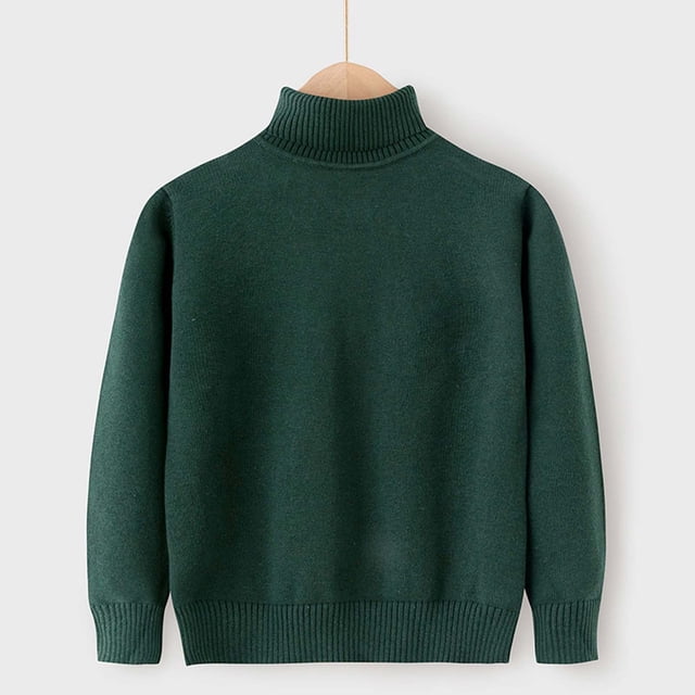 Cowsor Toddler Baby Boys Girls Knit Sweaters Turtleneck High Collar Fall Winter Soft Warm Sweater Pullover Tops