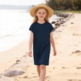 thumbnail image 2 of Girls Summer Dress Short Sleeve Crewneck T-shirt Dress Swing Casual Loose Beach Short Dresses with Pockets, 2 of 6