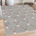 thumbnail image 1 of Deer Decorative Rug, Hipster Inspired Antlers Glasses Mustaches Funny Animal Pattern Woodland Vintage, Quality Carpet for Bedroom Dorm and Living Room, 6 Sizes, Pale Purpleblue, by Ambesonne, 1 of 4