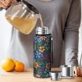 thumbnail image 4 of 20 Oz Pioneer Flower Coffee Tumbler Double Wall Insulated Stainless Steel Water Bottle | Metal Reusable Thermoses Flask with Cup Cap | Leak & Sweat Proof with Anti-Dust Lid, 4 of 7