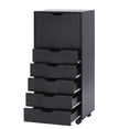 thumbnail image 3 of Naomi Home 6-Drawer Office File Storage Cabinet, Mobile Under Desk Filing Cabinet with Wheels and Printer Stand, Black, 3 of 11