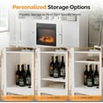 thumbnail image 6 of VINGLI Fireplace TV Stand for up to 70 inch TVs, French Modern Entertainment Center with Electric Fireplace Heater & Curved Legs, Fireplace Media Console Table with Two Doors for Living Room, 6 of 9