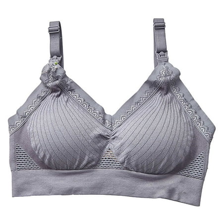 

Womens Nursing Bras Clearance Lace Bib Pants Coverall Steel Ring Free Breathable Undershirts Full Coverage Bras for Women Gray 40