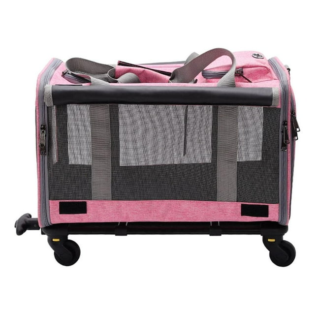 Bolsa de transporte Plegable para mascotas jinwen Estuche de asas lavable Rosado Bolso Puppy Carrier
