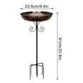 thumbnail image 3 of Vintage Wrought Iron Bird Bath with Stand, 31" Tall Outdoor Garden Decoration & Feeder, Large Water Bowl for Wild Birds - Adjustable Height, Durable & Easy to Clean Metal Birdbath, 3 of 8