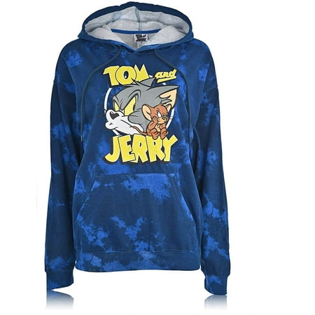 Mens Tom & Jerry Battle Hoodie - Classic Hanna-Barbera Long Sleeve Sweatshirt - Vintage Cartoon Hoodie
