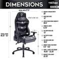 thumbnail image 7 of Techni Office Solutions 52" Vibrant Gray and Black Unique Techni Sports TS-61 Ergonometric, 7 of 7