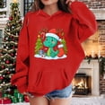 thumbnail image 3 of Boys Girls Christmas Hoodie Long Sleeve Funny Cute Dinosaur Graphic Hooded Sweatshirt Pockets Kids Pullover Tops 2-13 Years, 3 of 6