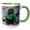 Green/White, variant on 3drose, Resplendent Quetzal, Male, 11oz Two-tone Yellow Mug