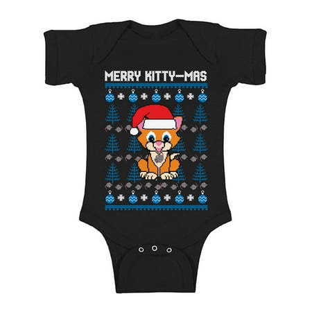 

Awkward Styles Ugly Xmas Baby Outfit Bodysuit Merry Christmas Kittymas Romper