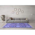 thumbnail image 3 of Ahgly Company Machine Washable Indoor Square Abstract Blue Modern Area Rugs, 8' Square, 3 of 4
